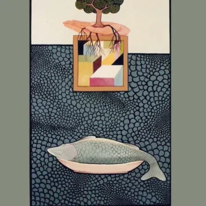 Surreal Handmade Artisan Fish Art Print - Future Food Unique Wall Decor - Handmade art print