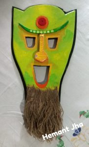 Vibrant Tribal Mask Handmade Ethnic Wall Decor - Unique Artisan Wooden Craft - Handmade tribal mask